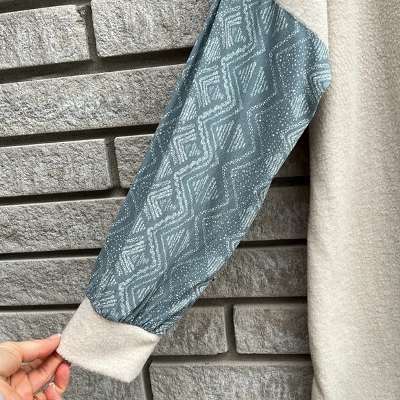 Lovely Melody Button Down Mixed Materials Long Shirt Sz L - Picture 6 of 11